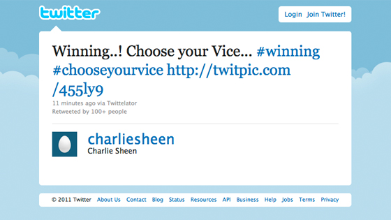 Charlie Sheen, Twitter Charlie Sheen, Twitter